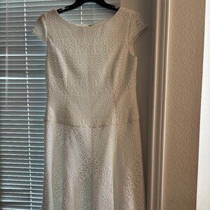 Anne Klein Elegant White Eyelet Lace Cocktail Dress | Size 12
